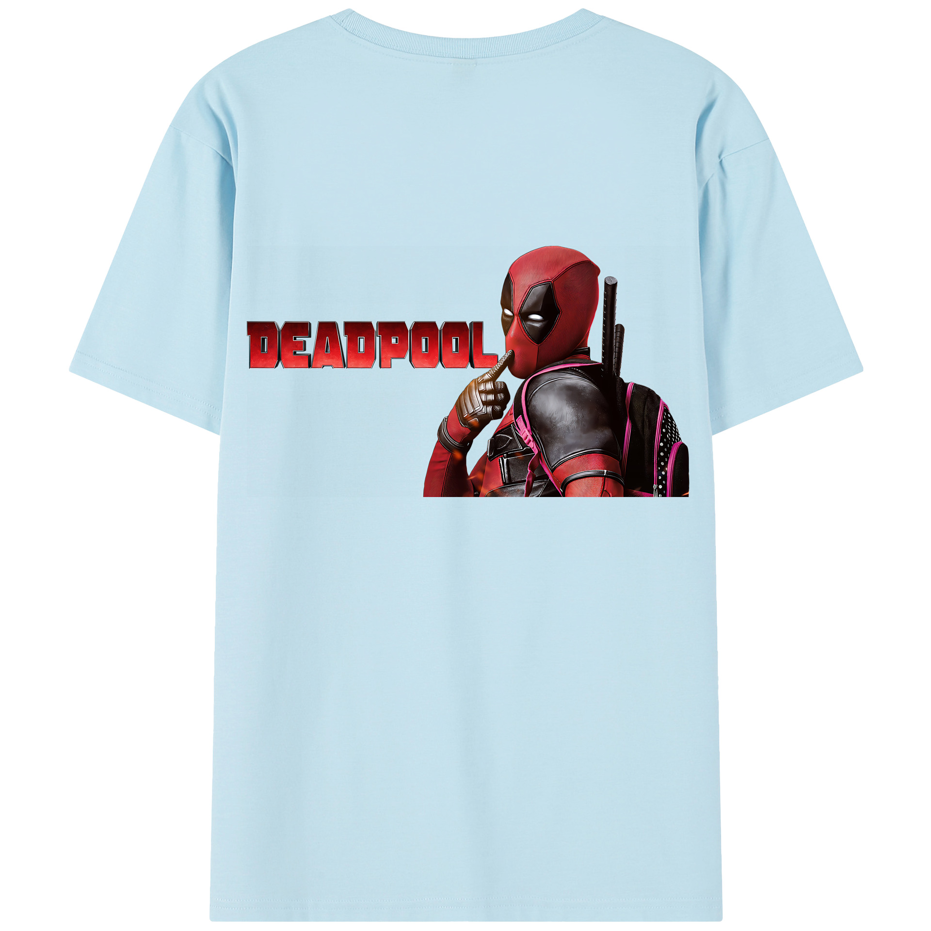 （画像用） Deadpool デッドプール 綿100％半袖Tシャツ（背面プリント）